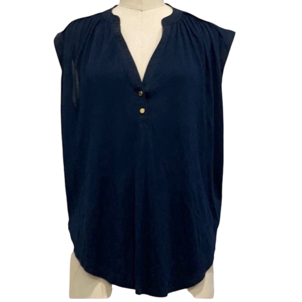 JUICY COUTURE NAVY TOP WITH GOLD BUTTONS